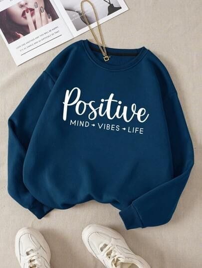 Positive Mind Vibes Life Navy Sweatshirt