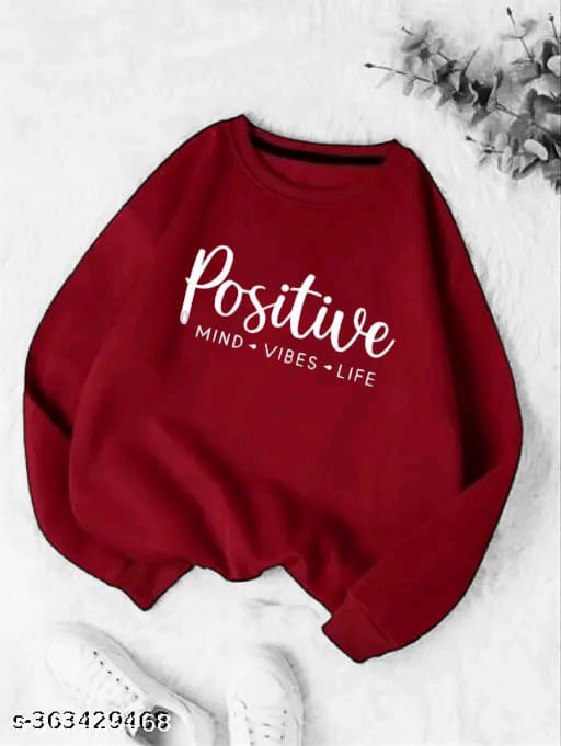 Positive Mind Vibes Life Red Sweatshirt
