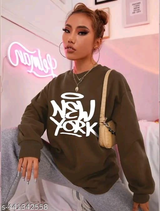Angel Halo New York Oversized Brown Sweatshirt
