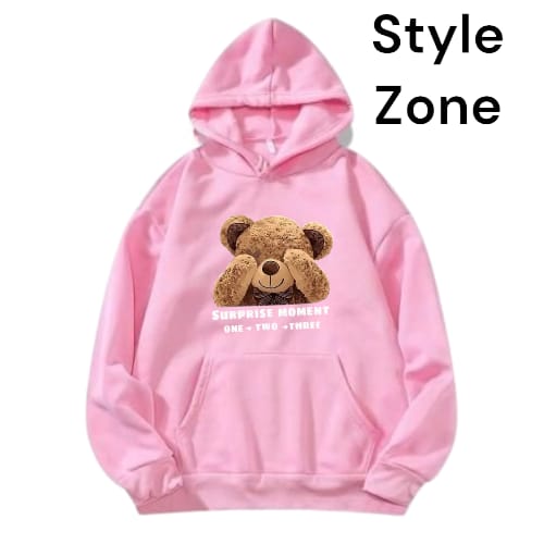 Surprise Moment Teddy Bear Cream Hoodie