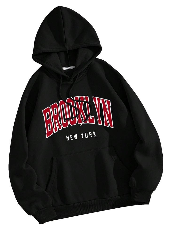 Brooklyn New York Graphic Red Hoodie
